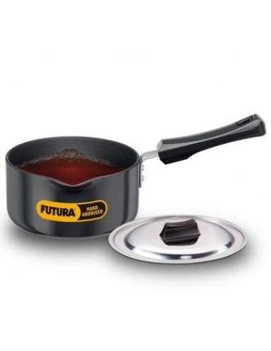 Hawkins Futura Hard Anodised Induction Compatible Saucepan with Stainless Steel Lid Capacity 1.5 Litre Diameter 16 cm