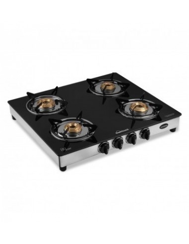 Sunflame 4 Burners Gas Stove with 6mm Thick Toughened Glass Top Manual Ignition