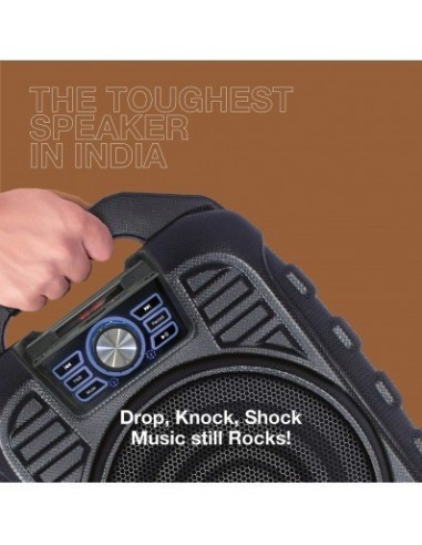 Fingers Knockout Rugged 32 Watt Truly Wireless Bluetooth Portable Speaker Black