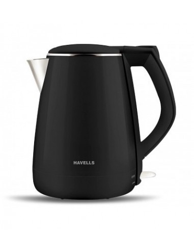 Havells Aqua Plus 1.2 Litre Double Wall Kettle 304 Stainless Steel Inner Body Cool Touch Outer Body Wider Mouth
