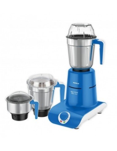 Havells Maxx Grind Plus 750 Watt Mixer Grinder with 3 Stainless Steel Jar and Overload indicator Blue