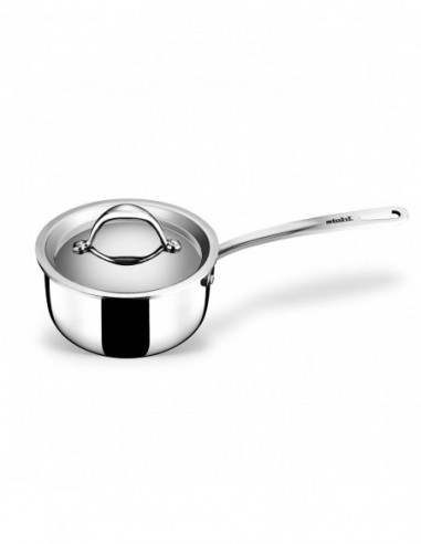 Stahl Stainless Steel Tea Pan Triply Saucepan with Lid Milk Pan 1L Gas & Induction Base Sauce Pan 14cm