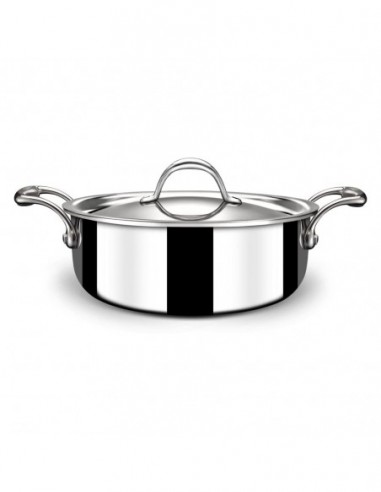 Stahl Triply Stainless Steel Casserole with Lid Triply Stainless Steel Sauce Pot Cook & Serve Induction Pan 20 cm 2.2L