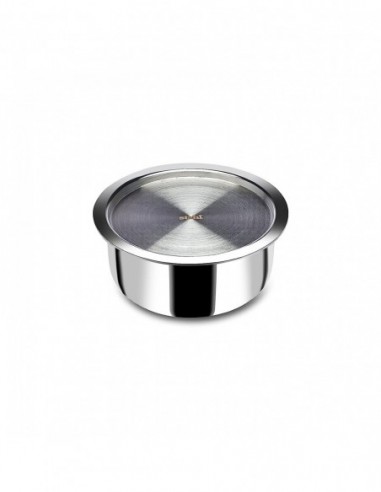 Stahl Triply Stainless Steel Tope with Lid Stainless Steel Patila Induction Base Tri Ply Tope 2.1 Litre 18 cm