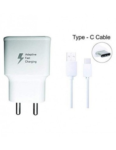 Vexclusive Samsung Compatible Fast Charger with Type C USB Data Cable White