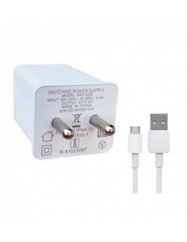 Vexclusive Charger with Cable Input 200 240V 50-60Hz 0.4 A and Output 5V 2A for Oppo Mobile Phones