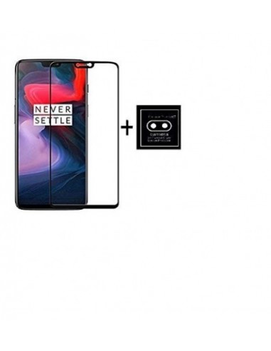 Vexclusive Tempered Glass Screen Protector 5D Full Coverage 9H Hardness for One Plus 6 Front (Black) (with Free Camera Lens Pro