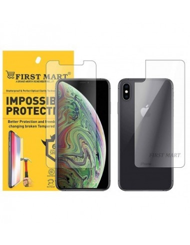 Vexclusive Screen Protector iPhone Xs Max- Front and Back Guard Hammer Proof Impossible Fiber Film Full Flat Screen Tempered Gla