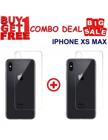 Vexclusiev Compatible with IPHONE XS MAX BACK Premium Tempered Glass Screen Protector Slim 9H Hard 2.5D (Pack of 2)