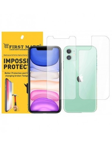 Vexclusive Screen Protector iPhone 11- Front and Back Guard Hammer Proof Impossible Fiber Film Full Flat Screen Tempered Glass S