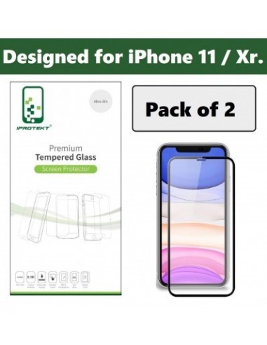 Vexclusive Tempered Glass for Apple iPhone 11 / iPhone XR (Curved) (9H) Tempered Glass with Edge to Edge Fullscreen Coverage & E