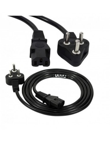 Vexclusive U Port 3 Pin Power Cable IEC Mains Kettle Lead Cord for Desktop PC/Monitor/SMPS/Printer - 1.8M (Black)