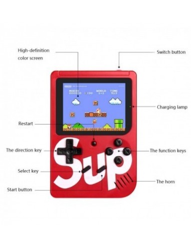 Sup 2 Player Video Game Handheld Console Colorful LCD Screen Portable Game with Remote Control with 400 Games