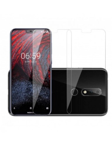 Vexclusive® Tempered Glass for Nokia 6.1 Plus (Transparent) Full Screen Coverage (Except Edges), Pack of 2