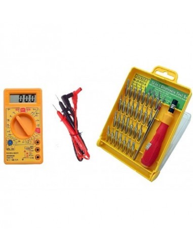 32 In 1 included Box with Digital Multi-meter Interchangeable Precise Screwdriver Tool Kit Set Magnetic Holder