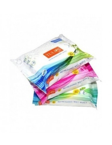 Tulips Refreshing Wet Wipes With 3 Different Fragrance -20 Wipes Each (Japanese Cherry, Magnolia & Summer Fresh)
