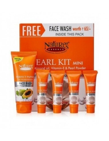 Nature's Essence Pearl Facial Kit 52G, Free Face Wash of 65ml