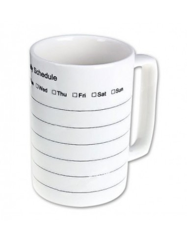 Ceramic Writable Schedule Coffee And Tea Mug - White (Pack of 1)