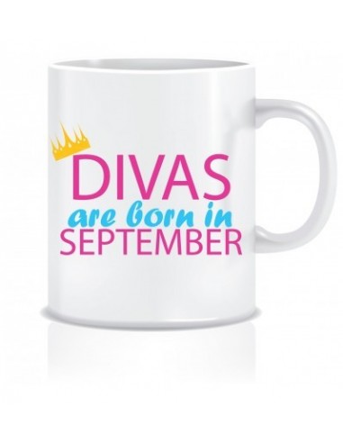 Divas are Born in September Printed Ceramic Coffee Mug ED085