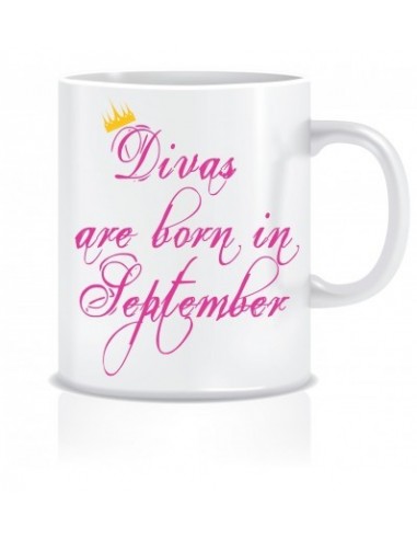 Divas are Born in September Printed Ceramic Coffee Mug ED086