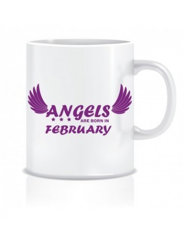 Everyday Desire Angels are Born in February Ceramic Coffee Mug - Birthday gifts for Girls, Women, Mother - ED441