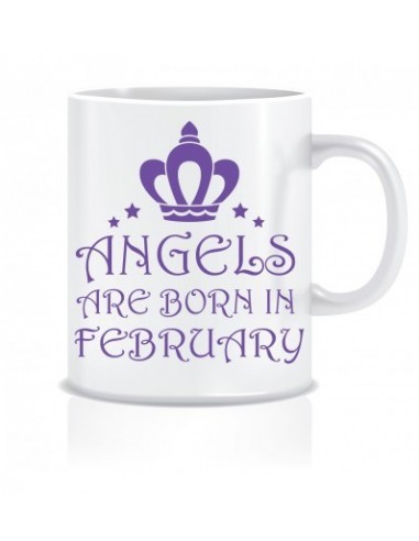 Everyday Desire Angels are Born in February Ceramic Coffee Mug - Birthday gifts for Girls, Women, Mother - ED442