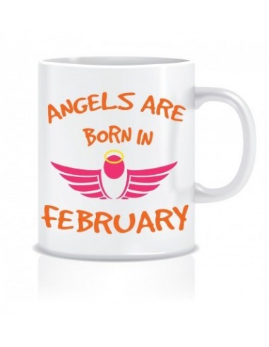 Everyday Desire Angels are Born in February Ceramic Coffee Mug - Birthday gifts for Girls, Women, Mother - ED443