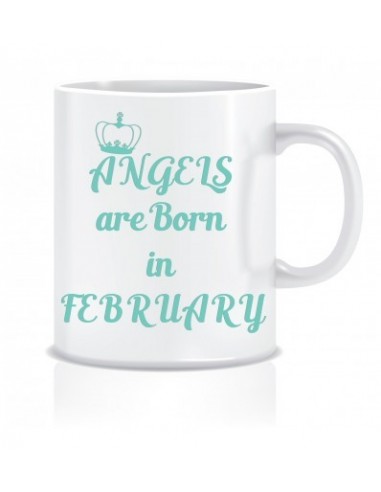 Everyday Desire Angels are Born in February Ceramic Coffee Mug - Birthday gifts for Girls, Women, Mother - ED445
