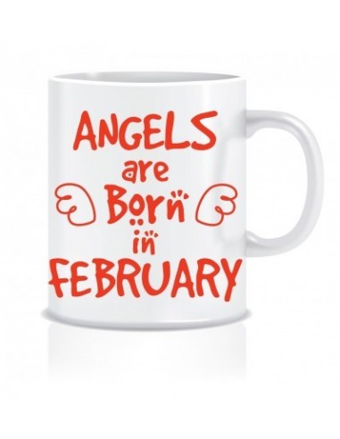 Everyday Desire Angels are Born in February Ceramic Coffee Mug - Birthday gifts for Girls, Women, Mother - ED446