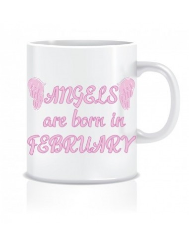 Everyday Desire Angels are Born in February Ceramic Coffee Mug - Birthday gifts for Girls, Women, Mother - ED447