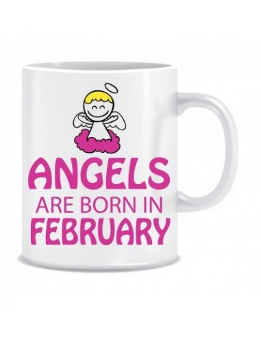 Everyday Desire Angels are Born in February Ceramic Coffee Mug ED438 - Birthday gifts for Girls, Women, Mother