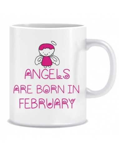 Everyday Desire Angels are Born in February Ceramic Coffee Mug ED439 - Birthday gifts for Girls, Women, Mother