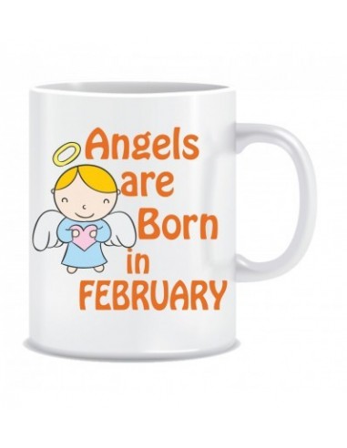 Everyday Desire Angels are Born in February Ceramic Coffee Mug ED440 - Birthday gifts for Girls, Women, Mother