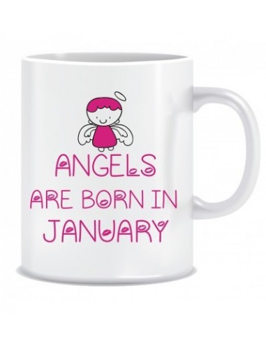 Everyday Desire Angels are Born in January Ceramic Coffee Mug ED429 - Birthday gifts for Girls, Women, Mother