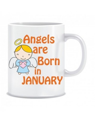 Everyday Desire Angels are Born in January Ceramic Coffee Mug ED430 - Birthday gifts for Girls, Women, Mother