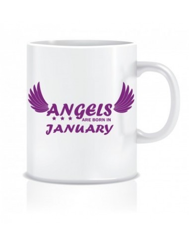 Everyday Desire Angels are Born in January Ceramic Coffee Mug ED431 - Birthday gifts for Girls, Women, Mother