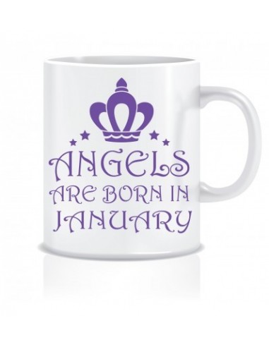 Everyday Desire Angels are Born in January Ceramic Coffee Mug ED432 - Birthday gifts for Girls, Women, Mother