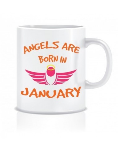 Everyday Desire Angels are Born in January Ceramic Coffee Mug ED433 - Birthday gifts for Girls, Women, Mother