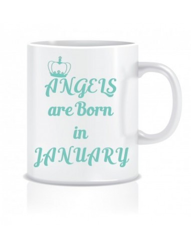 Everyday Desire Angels are Born in January Ceramic Coffee Mug ED435 - Birthday gifts for Girls, Women, Mother