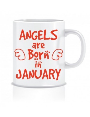 Everyday Desire Angels are Born in January Ceramic Coffee Mug ED436 - Birthday gifts for Girls, Women, Mother