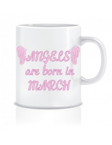 Everyday Desire Angels are Born in March Ceramic Coffee Mug - Birthday gifts for Girls, Women, Mother - ED457