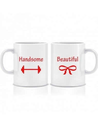 Everyday Desire Couple collection Beautiful Handsome Printed Coffee Mugs ED059 - Pack of 2