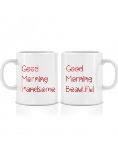 Everyday Desire Couple Collection Good Morning Printed Coffee Mugs ED058 - Pack of 2