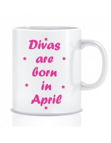 Everyday Desire Divas are Born in April Ceramic Coffee Mug - Birthday gifts for Girls, Women, Mother - ED730