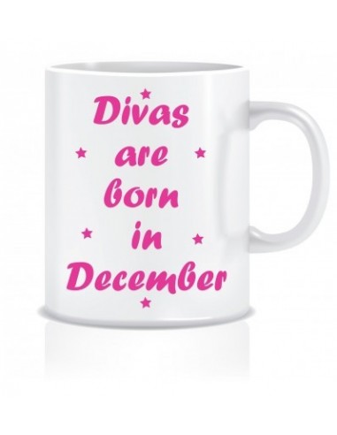 Everyday Desire Divas are Born in December Printed Ceramic Coffee Tea Mug ED291