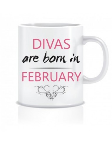Everyday Desire Divas are Born in February Ceramic Coffee Mug - Birthday gifts for Girls, Women, Mother - ED601