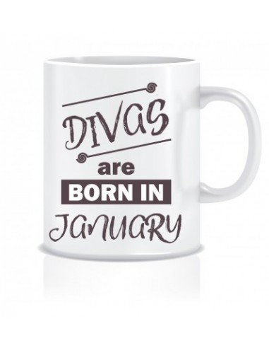 Everyday Desire Divas are Born in January Ceramic Coffee Mug - Birthday gifts for Girls, Women, Mother - ED579