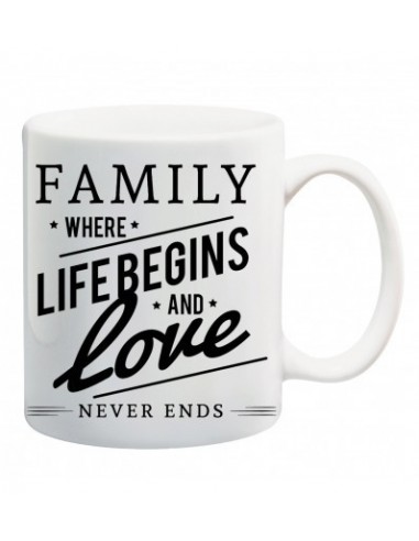 Everyday Desire Family where Life begins and Love never ends Printed Coffee Mug ED284