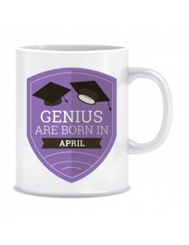 Everyday Desire Genius are Born in April Ceramic Coffee Mug - Birthday gifts for Boys, Men, Father - ED673
