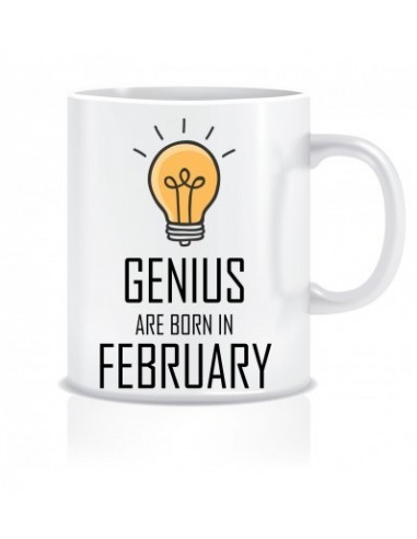 Everyday Desire Genius are Born in February Ceramic Coffee Mug - Birthday gifts for Boys, Men, Father - ED524